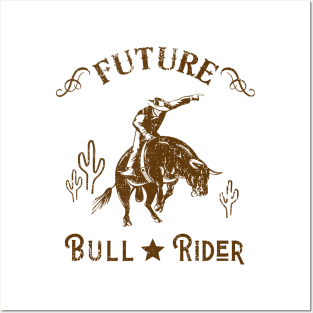 Future Bull Rider Cowboy Western Men Posters and Art